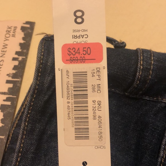NWT Jones NY Jeans Soho Capri Secret Slimming Features size 8 - Picture 9 of 9